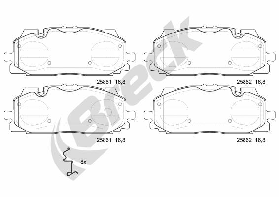 Set placute frana,frana disc 25861 00 553 00 BRECK